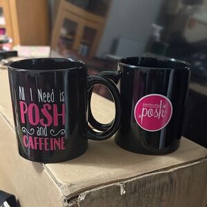 Perfectly Posh Black and Pink Mug Duo